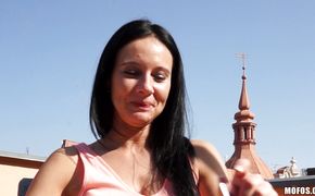 Prodigious young sweetie Enza gets fiercely drilled by small but hard dick