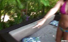 Sweet young gal Adrianna Lily gets banged like a whore she is