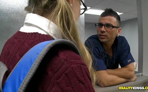 Frisky Victoria Kennedy takes a rough doggy style pounding