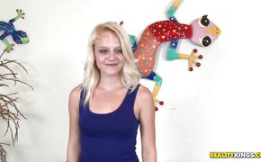 Sexual perfection Stacey Kiss exposes body and stands doggy style to be nailed hard