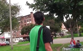 Goluptious latin brunette bitch Samantha Alvarez yearns for playmate's thick tool