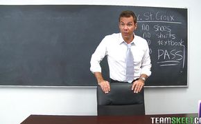 Wonderful bombshell Britney Young with large natural tits cheerfully bends over for big cock